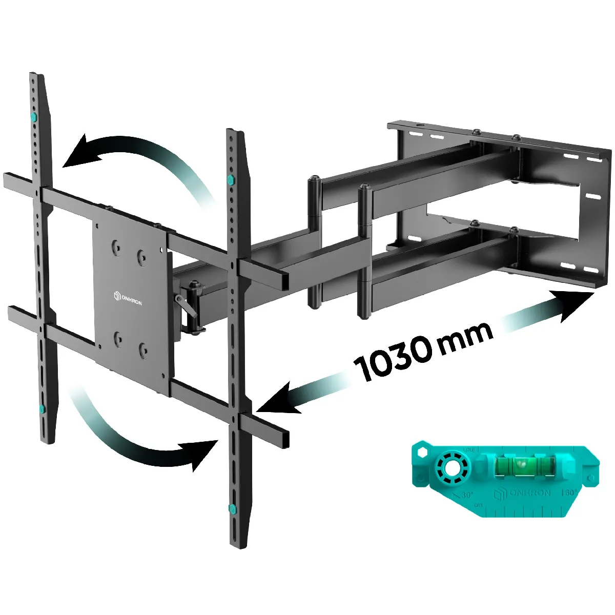 Non Communiqué Noir Onkron M8l-B Support Tv Mural Pour Des Téléviseurs Lcd Oled Plasma De 42 À 110 Pouces - Image 2