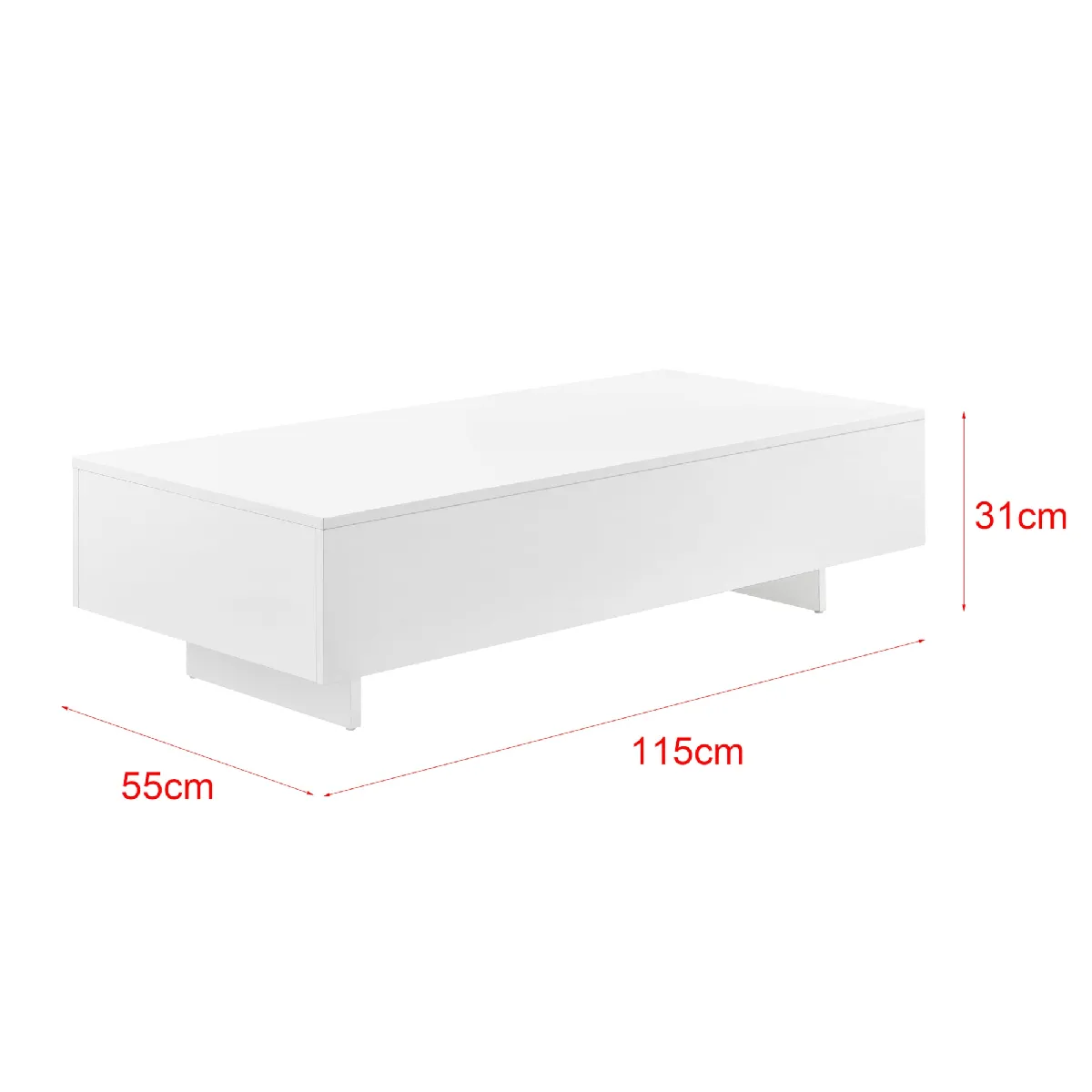 Comparer les prix de Table basse panneau de particules - Blanc brillant 115 cm