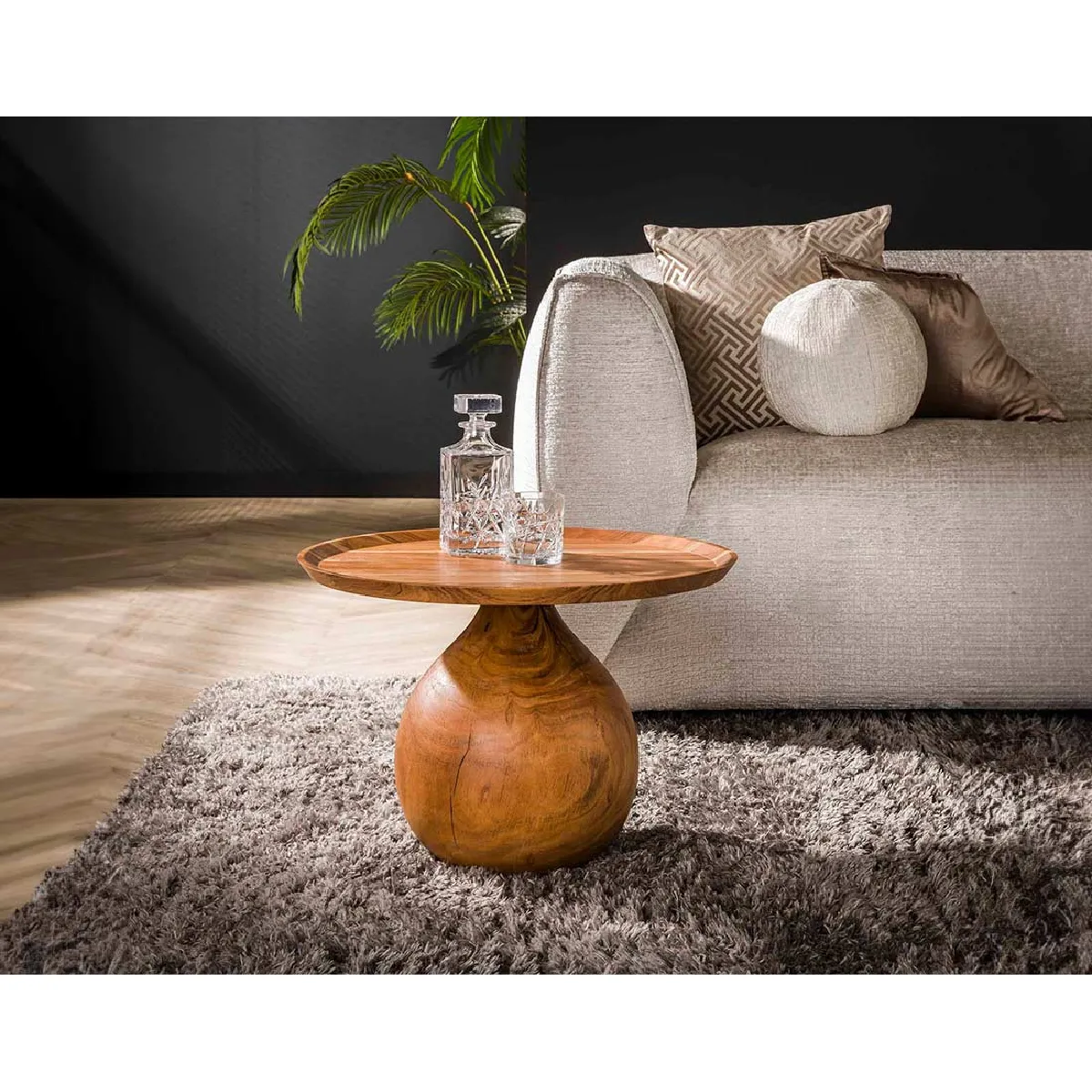 Comparer les prix de Lisa Design Raja Table basse Acacia 60 cm