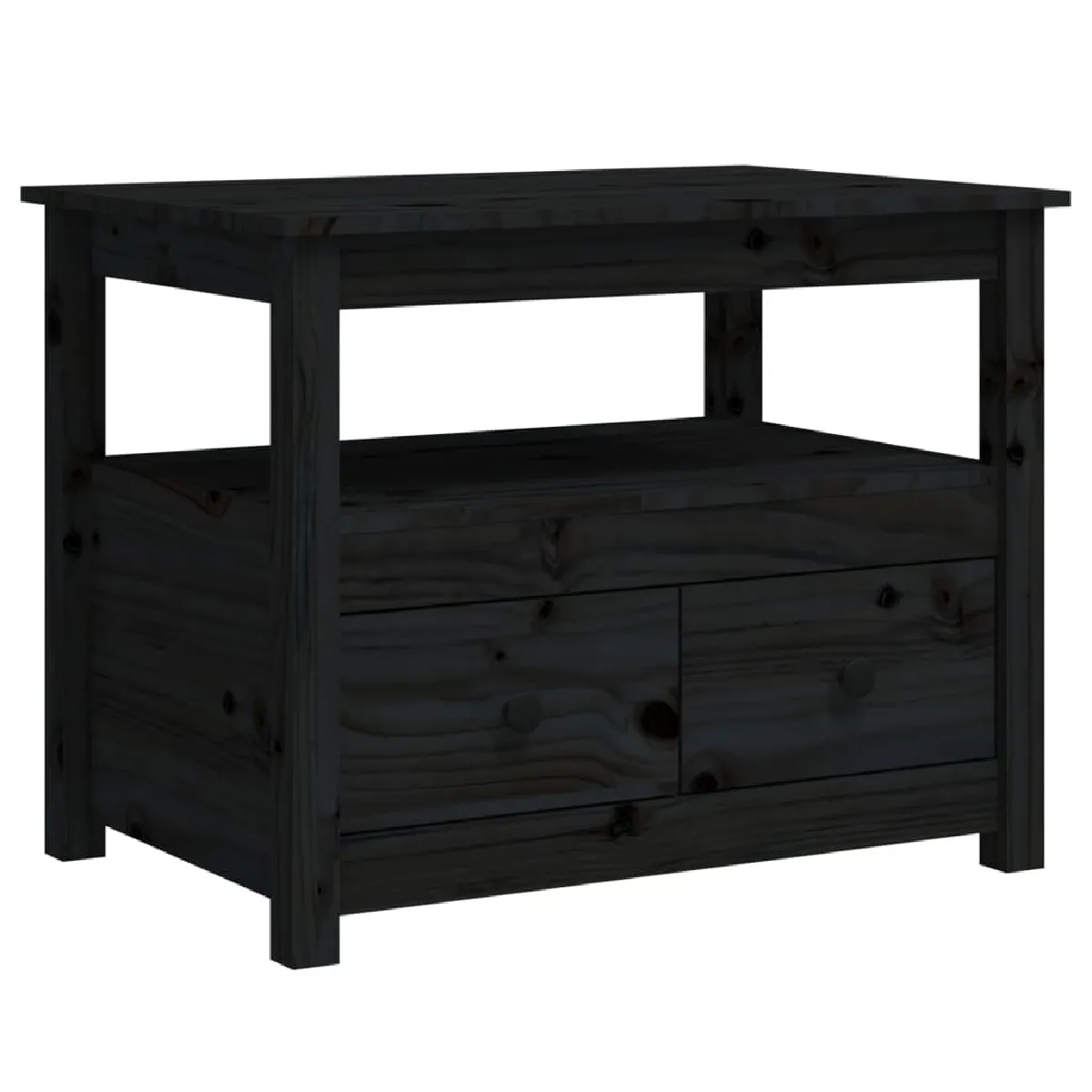 Comparer les prix de Maison Chic Table Basse Bois massif de pin - Noir