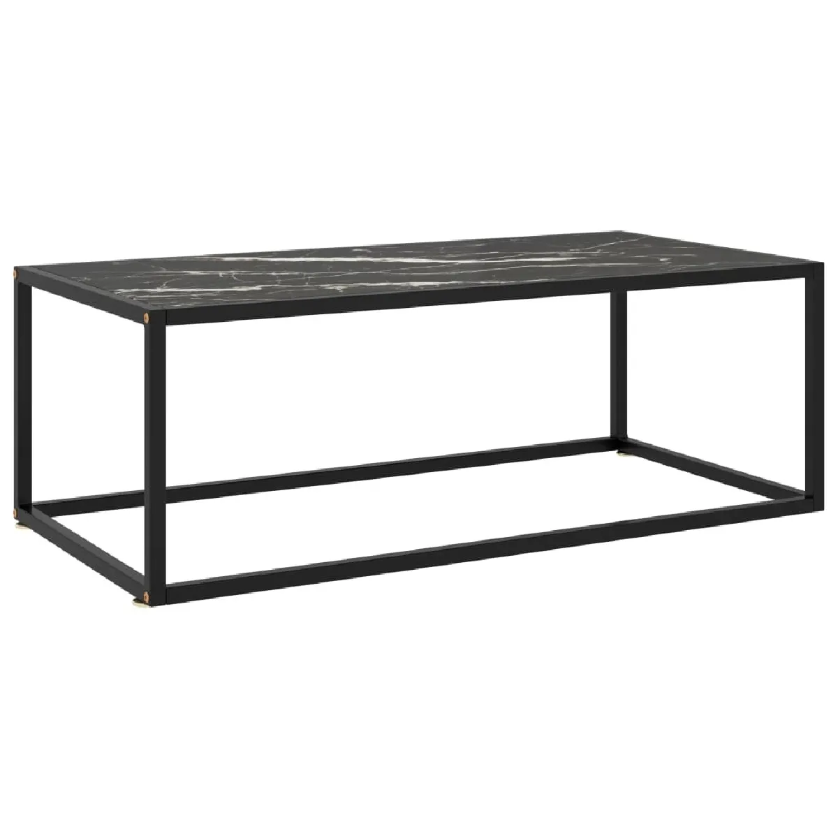 Comparer les prix de Maison Chic Table basse 100 cm - Verre marbre noir