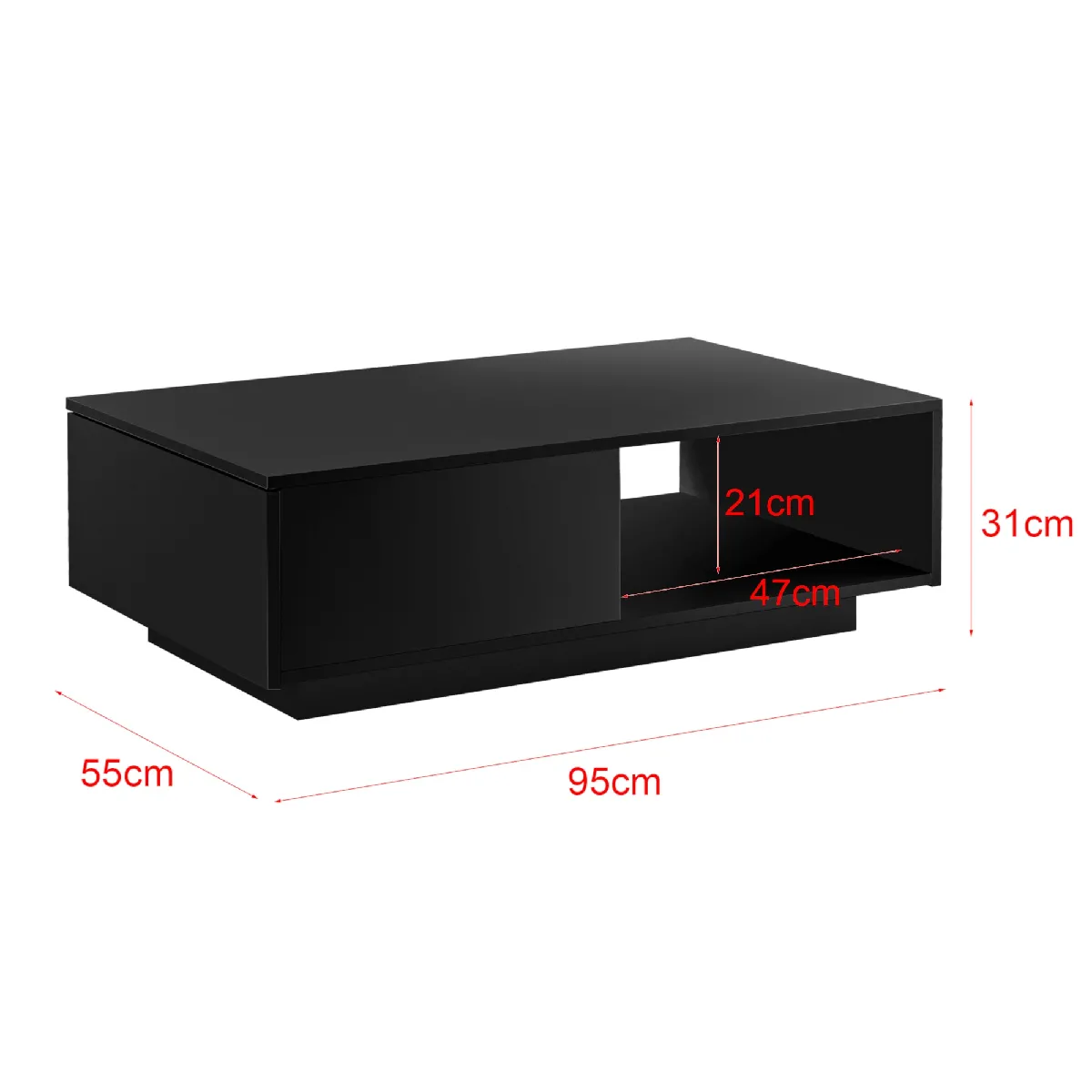 Meilleurs prix pour Helloshop26 Table basse 03_0006144 - Noir brillant