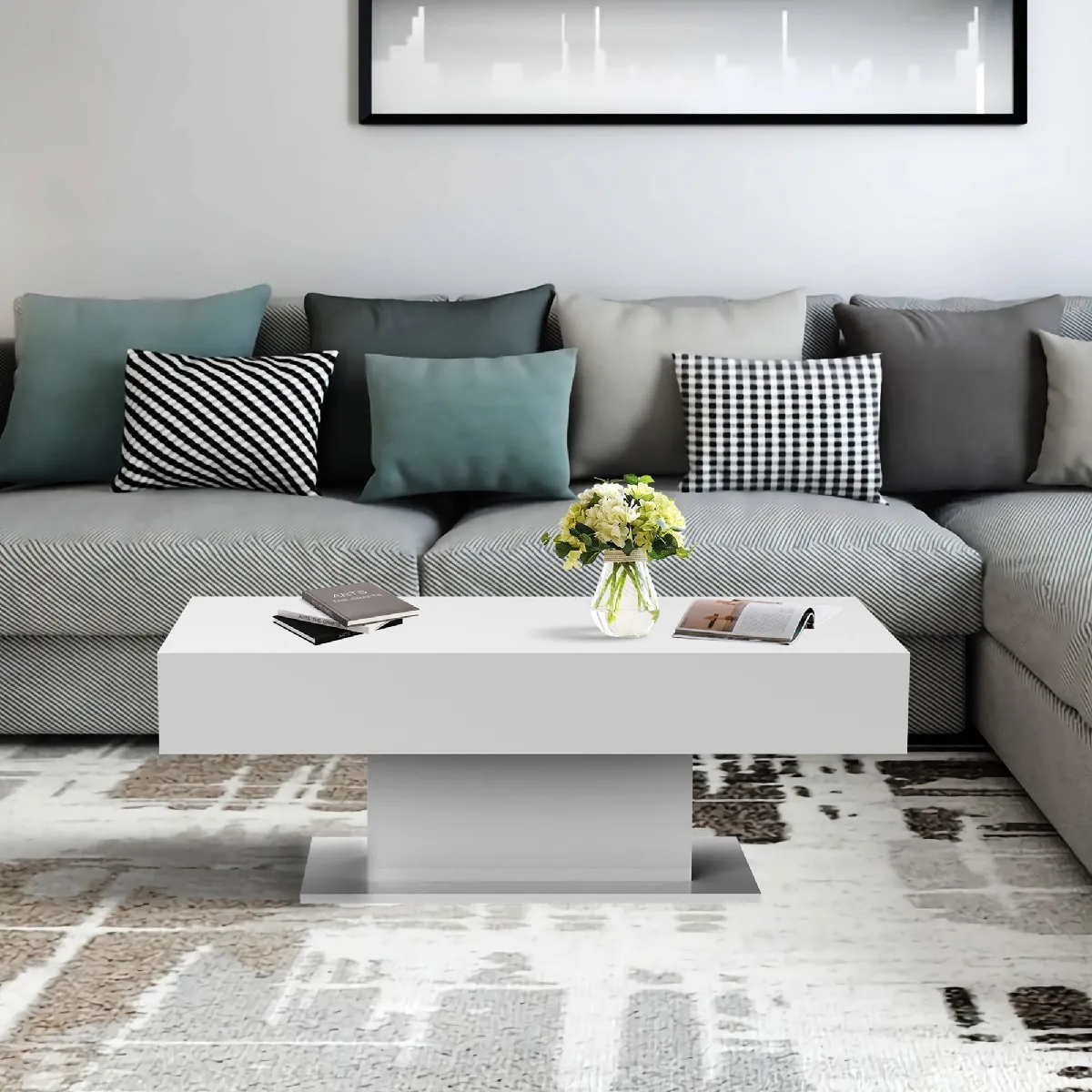 Comparer les prix de ML-Design Table Basse Blanc 110x60x40 cm