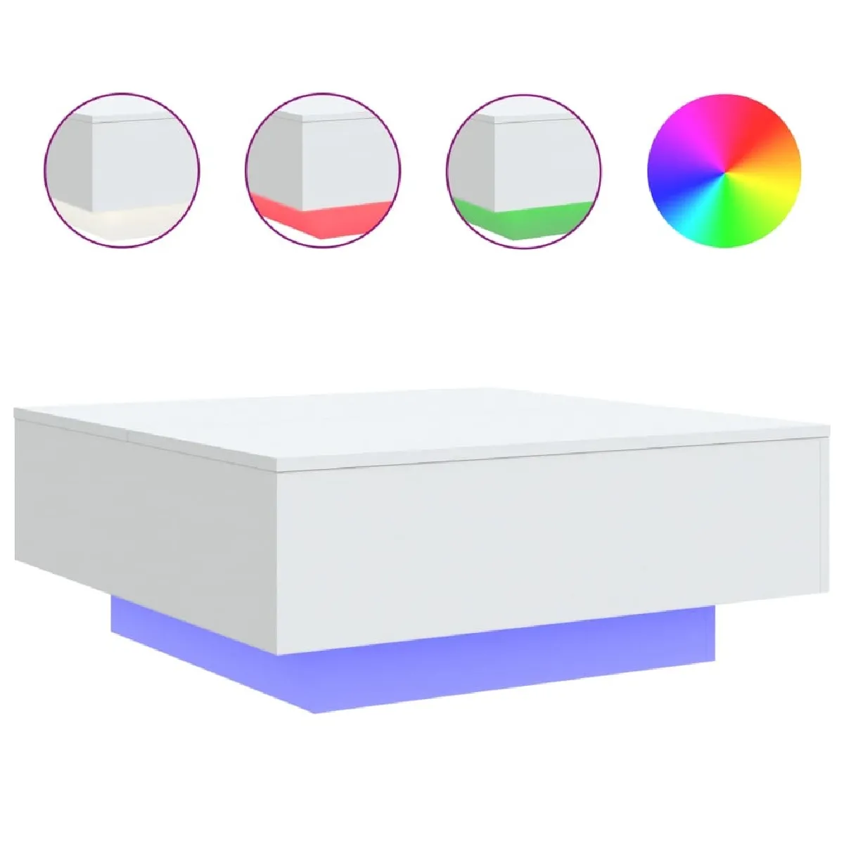 Comparer les prix de Table basse Maison Chic LED 80x31 cm - Blanc