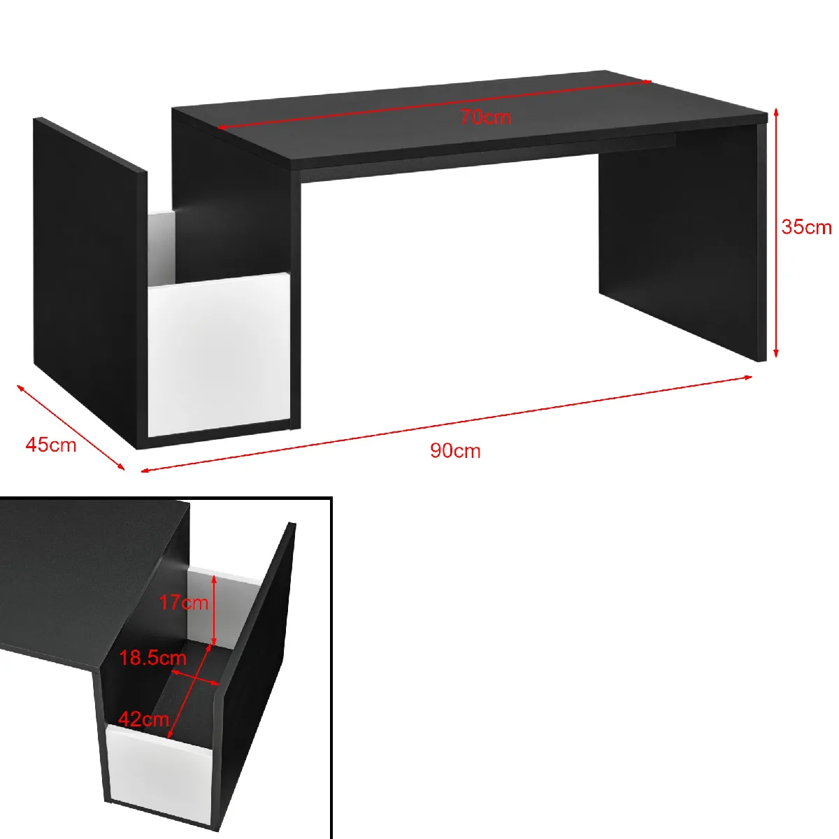 Meilleurs prix pour Table basse pour salon - Noir/Blanc