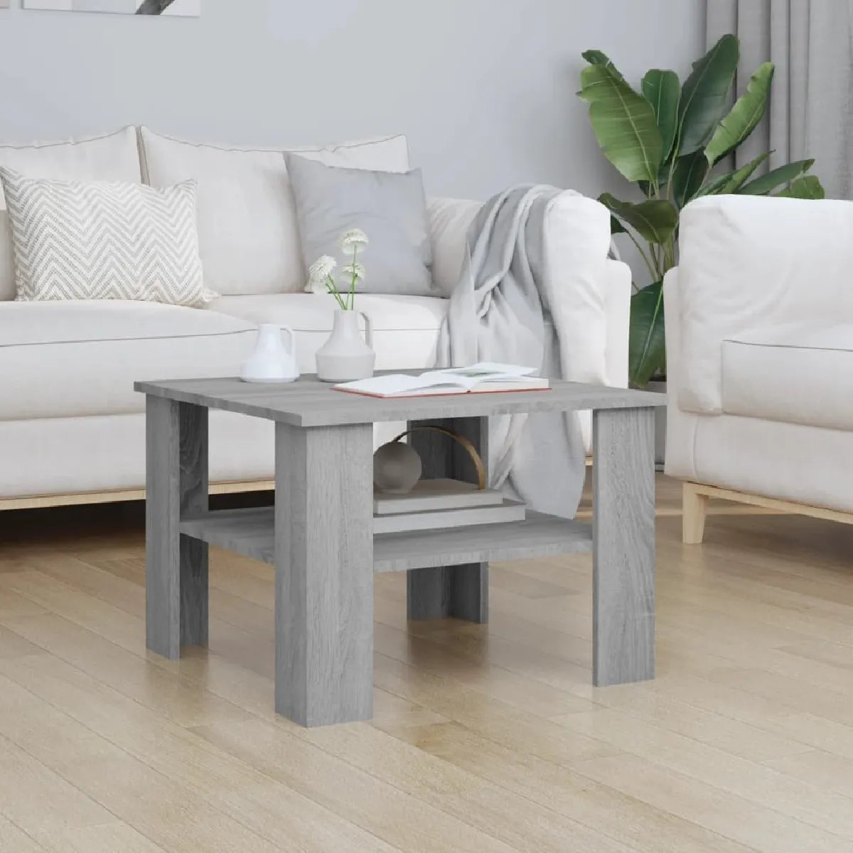 Comparer les prix de vidaXL Table Basse 60x60x42 cm - Sonoma Gris