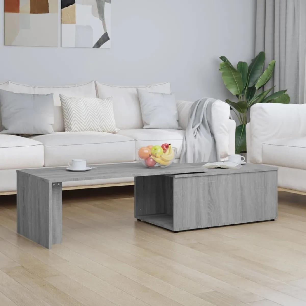 Comparer les prix de Maison Chic Table basse console sonoma gris bois d'ingénierie