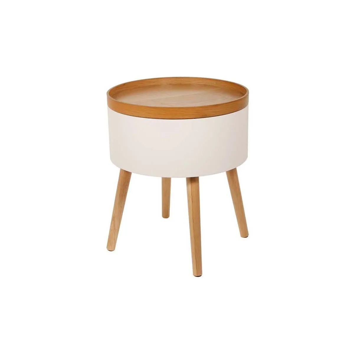 Comparer les prix de the_home_deco_factory Table Coffre Igor - Bois Blanc