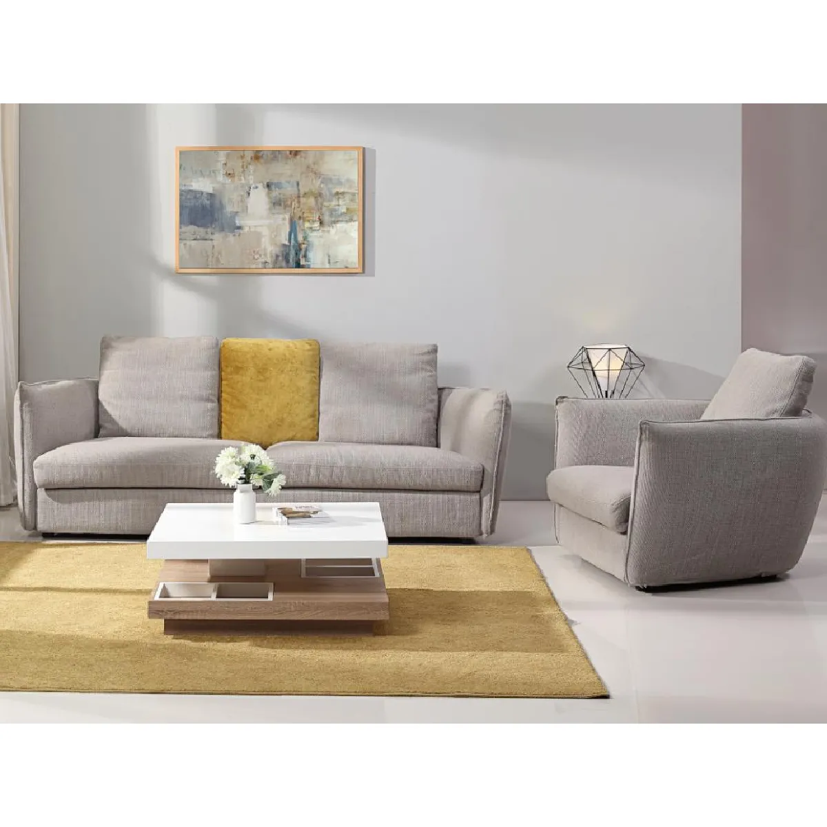 Comparer les prix de Vente-Unique Table Basse FAUSTO II Plateau Pivotant