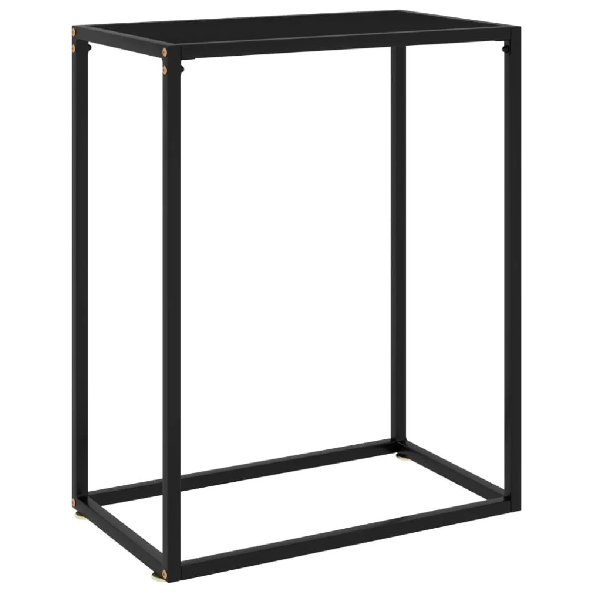 Non Communiqué Noir Table Console 60X35x75 Cm Verre Trempé - Image 3