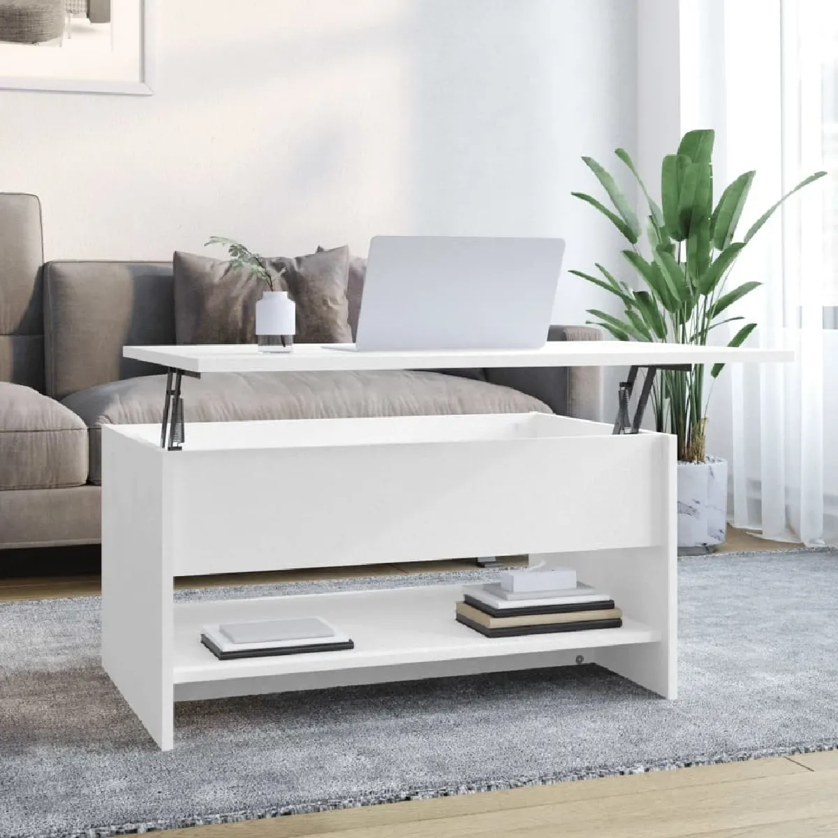 Comparer les prix de Maison Chic Table Basse Blanc Ingénierie