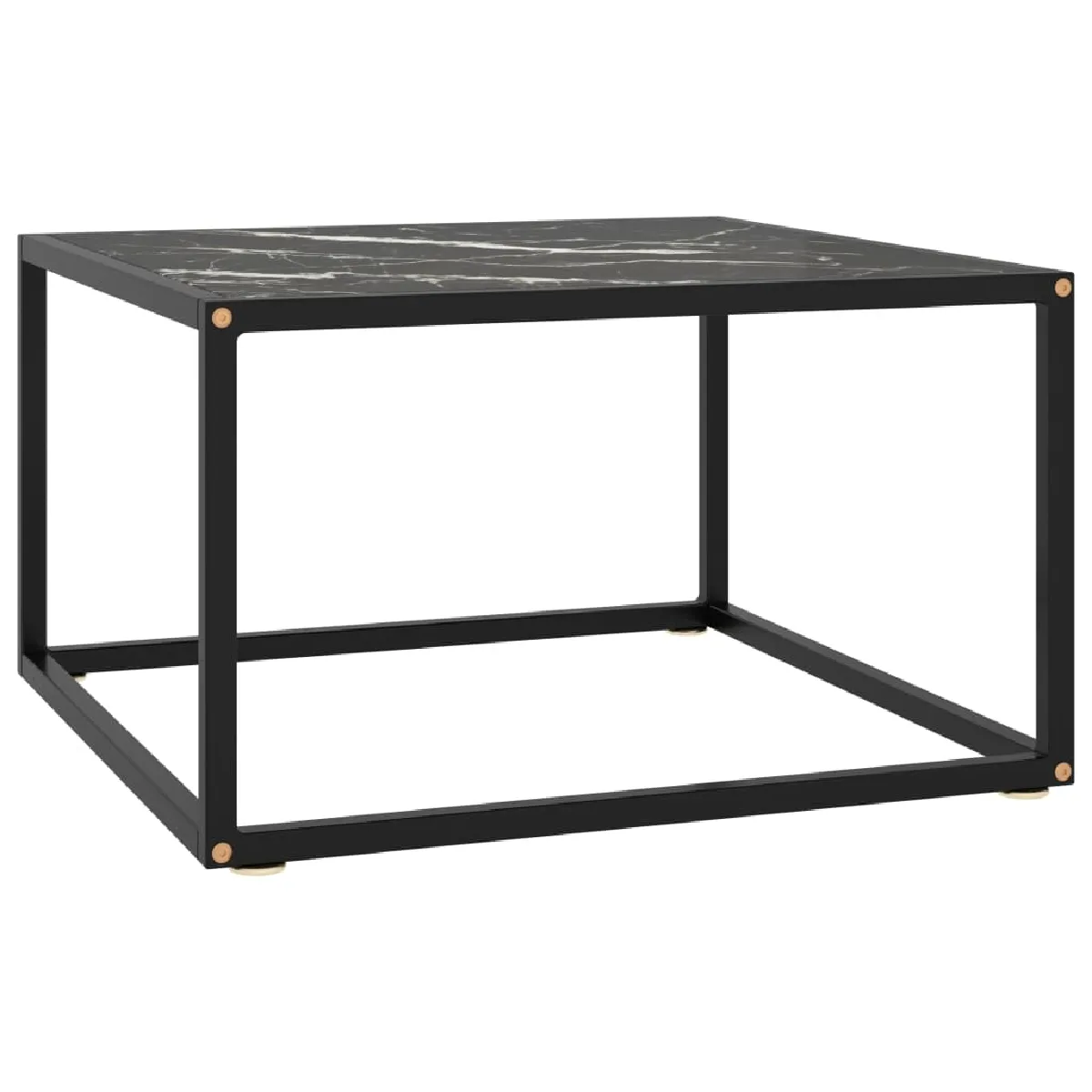 Comparer les prix de vidaXL Table basse Noir avec verre marbre noir