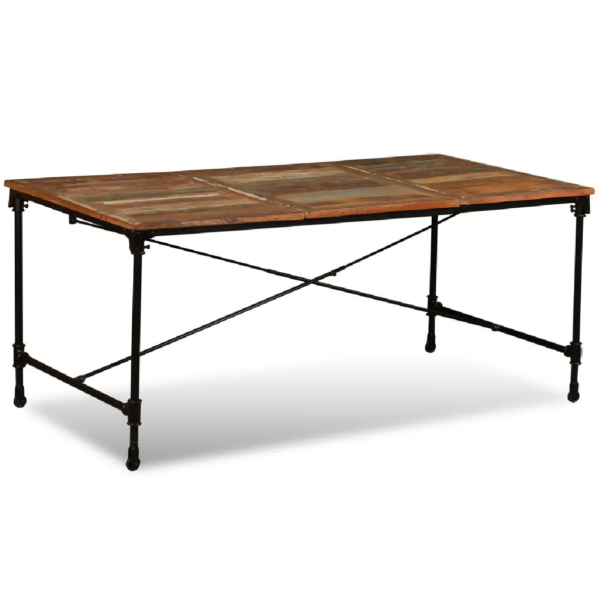 Helloshop26 Table de Salon Bois de R&eacute;cup&eacute;ration - Industriel