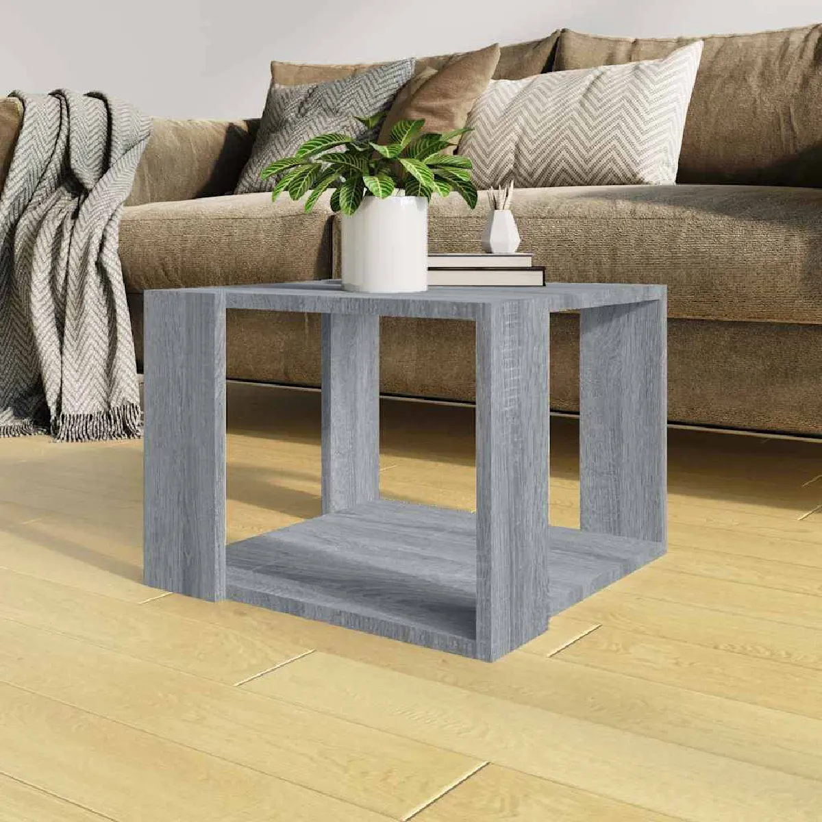 Non Communiqué Sonoma Gris Table Basse 40X40x30 Cm Bois D Ingénierie - Image 3