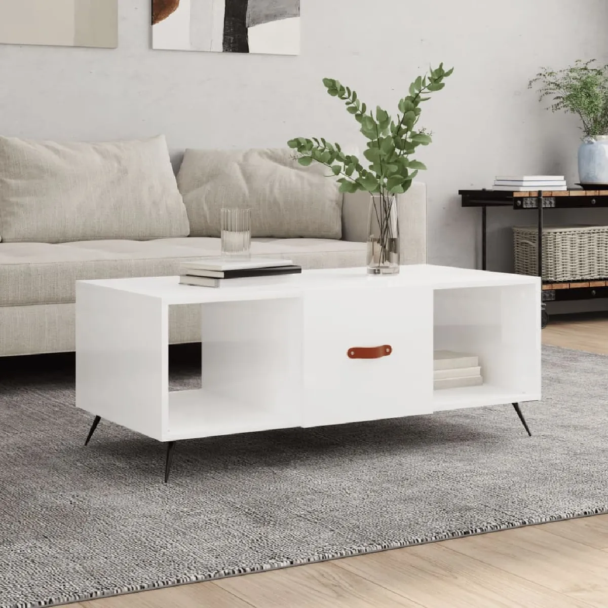 Meilleurs prix pour Maison Chic Table basse 102x50x40 cm - Blanc brillant