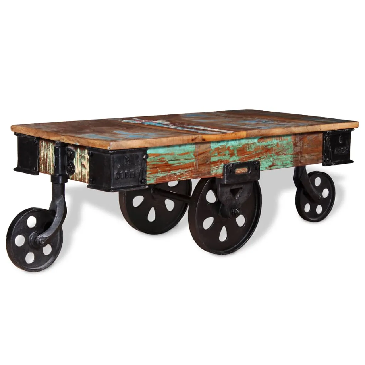 Vidaxl Brun Table Basse Bois De Récupération 90 X 45 X 35 Cm - Image 3