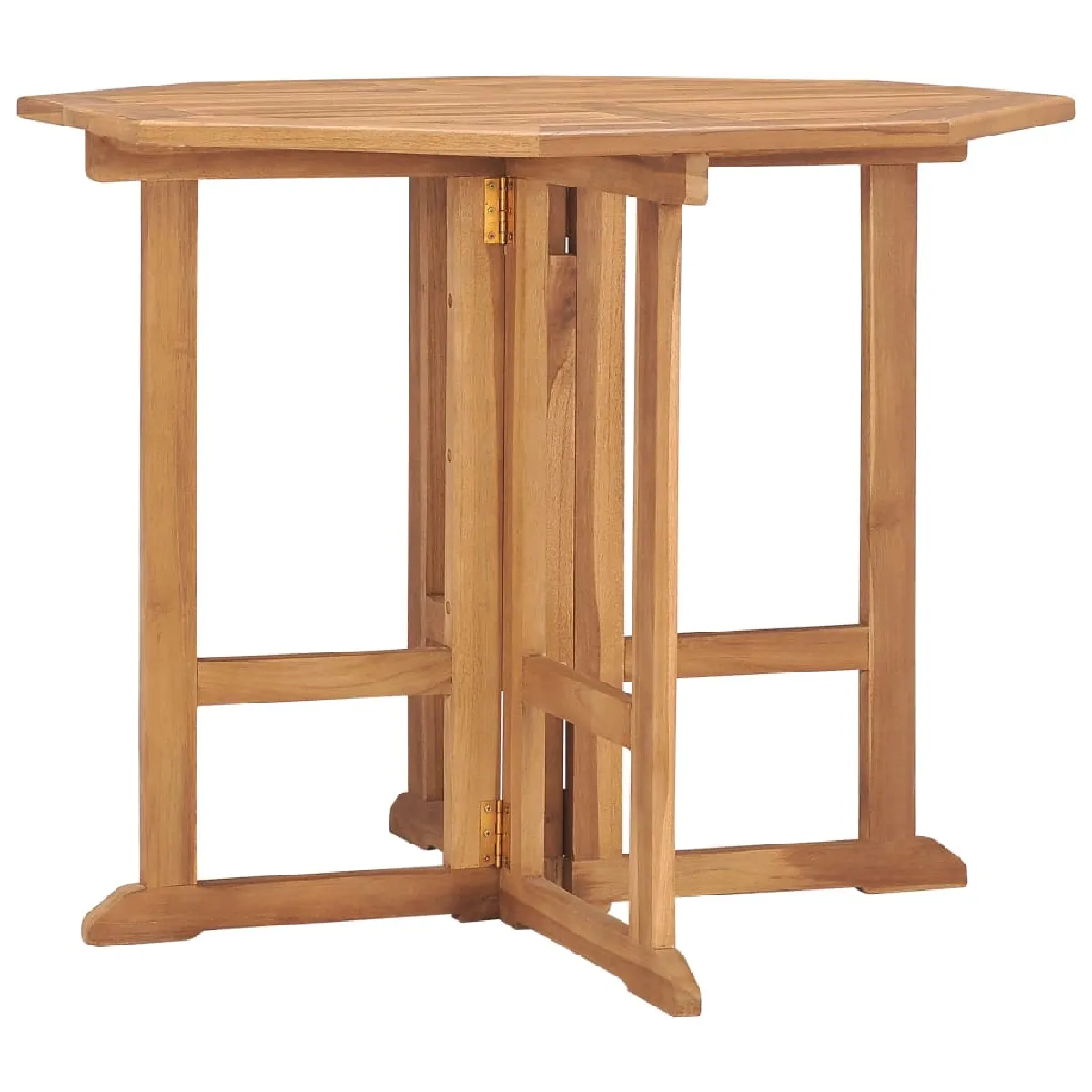 vidaXL Table à dîner pliable Ø90 Teck - vue 2