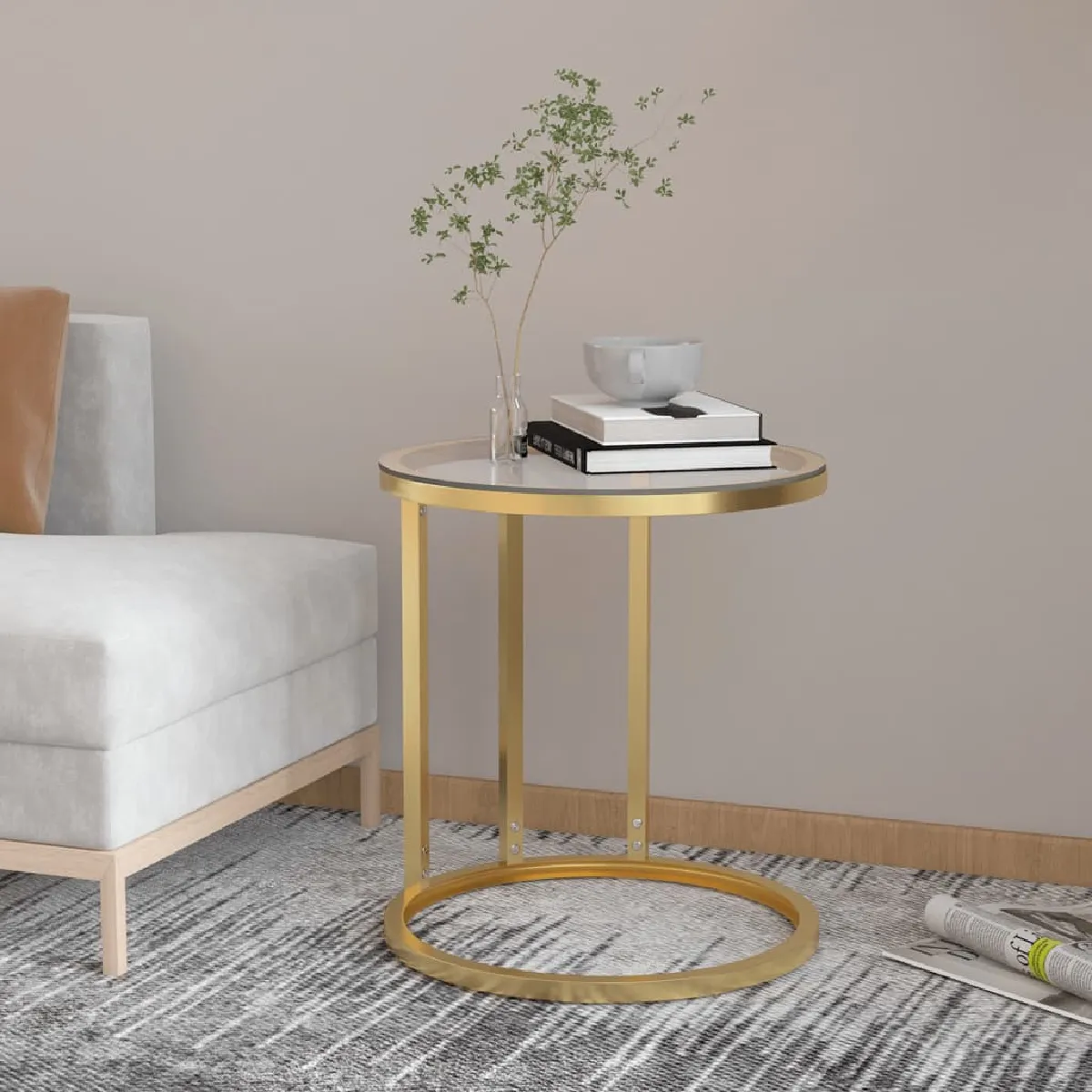 Meilleurs prix pour VIDAXL Table d'appoint - Doré et transparent