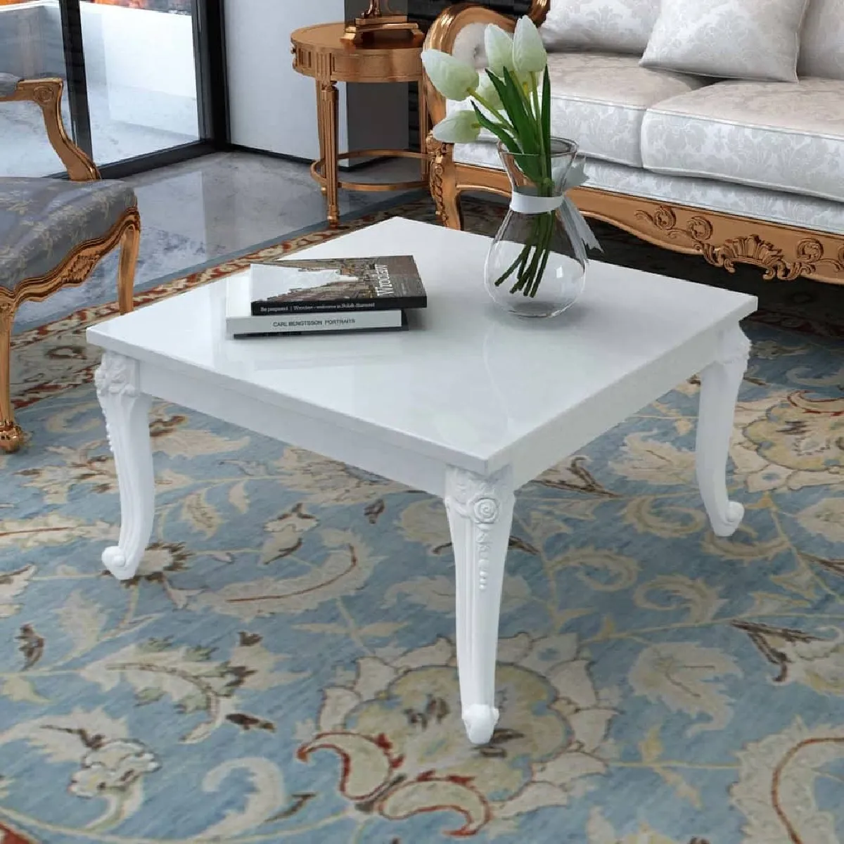 Comparer les prix de Maison Chic Table basse MN49518 - Blanc laqué