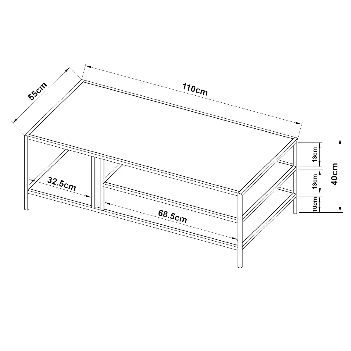 Meilleurs prix pour Helloshop26 Table basse en métal - Noir