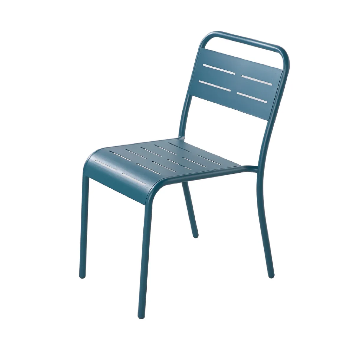 Lot de 4 chaises en acier bleu BERGAME Lot de 4 chaises en acier bleu BERGAME