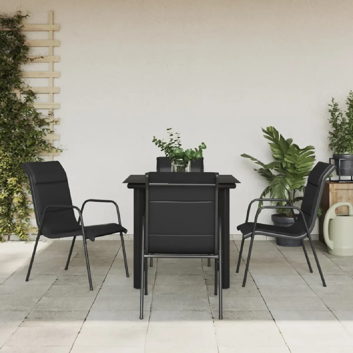 Vidaxl Noir Ensemble Jardin 5 Pcs