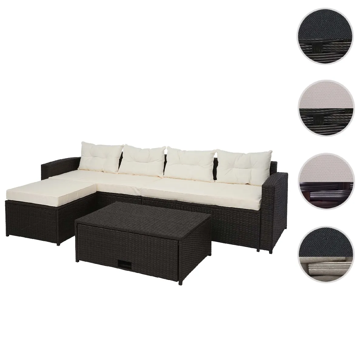 Mendler Marron Salon De Jardin 4 Places