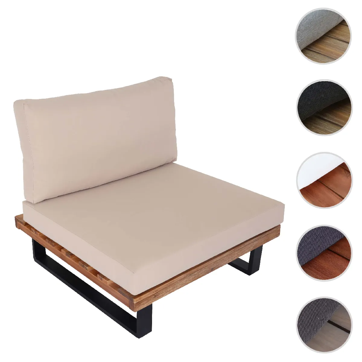 Mendler Fauteuil lounge de jardin - Beige