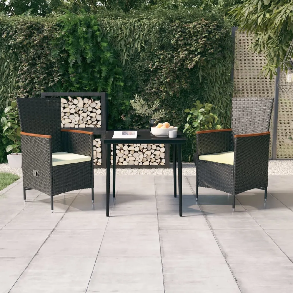 vidaXL Ensemble à manger de jardin avec coussins 3 pcs - vue 8
