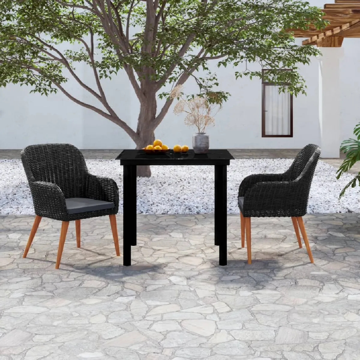 vidaXL Ensemble à manger de jardin avec coussins 3 pcs - vue 7