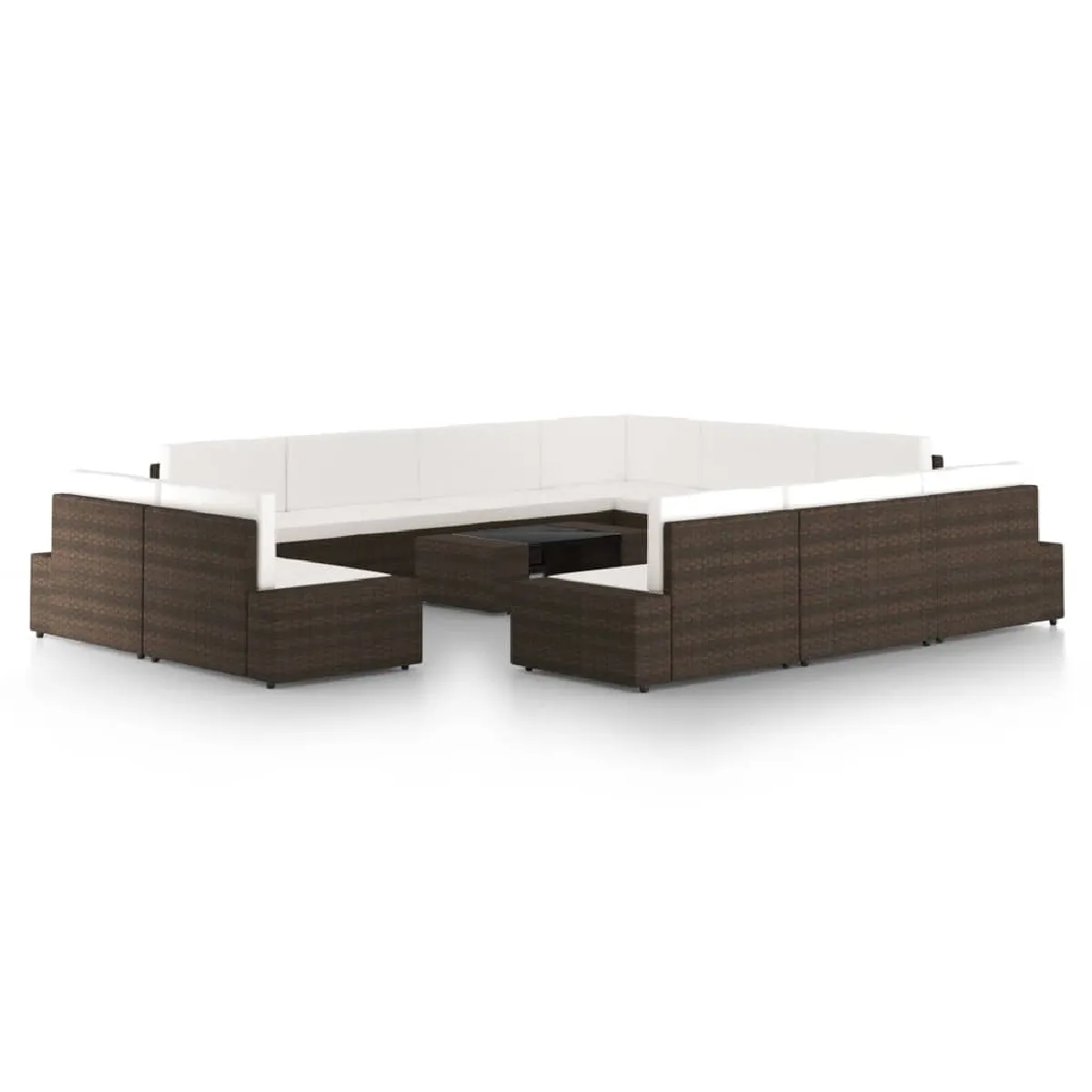 vidaXL Salon de jardin 12 pcs avec coussins résine tressée - vue 3