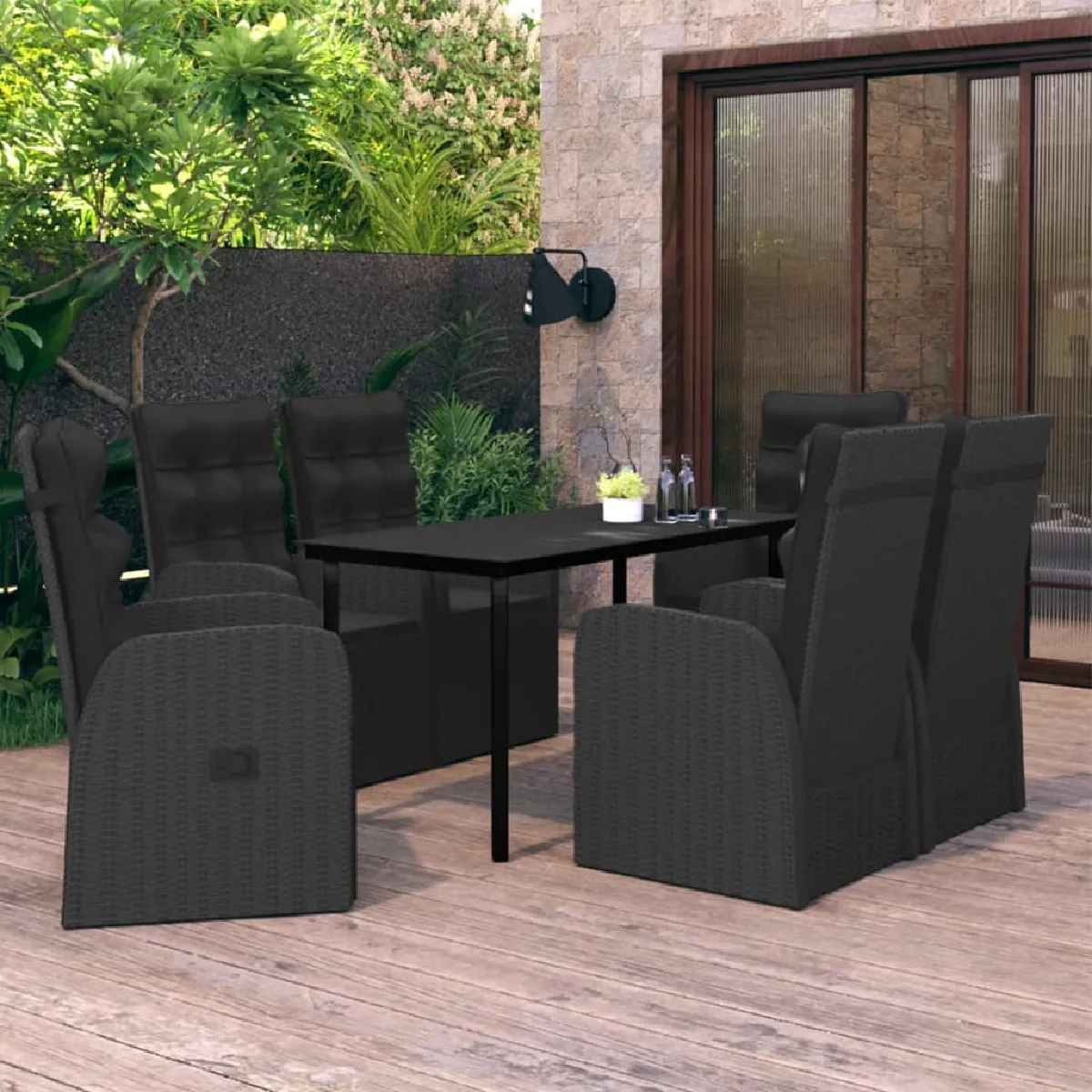 vidaXL Ensemble à manger de jardin avec coussins 7 pcs