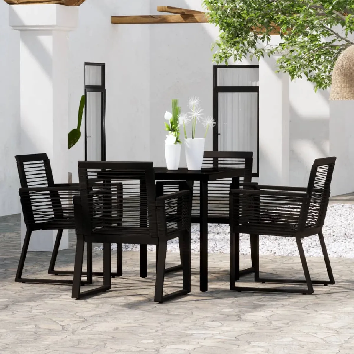 Vidaxl Noir Ensemble Jardin 5 Pcs