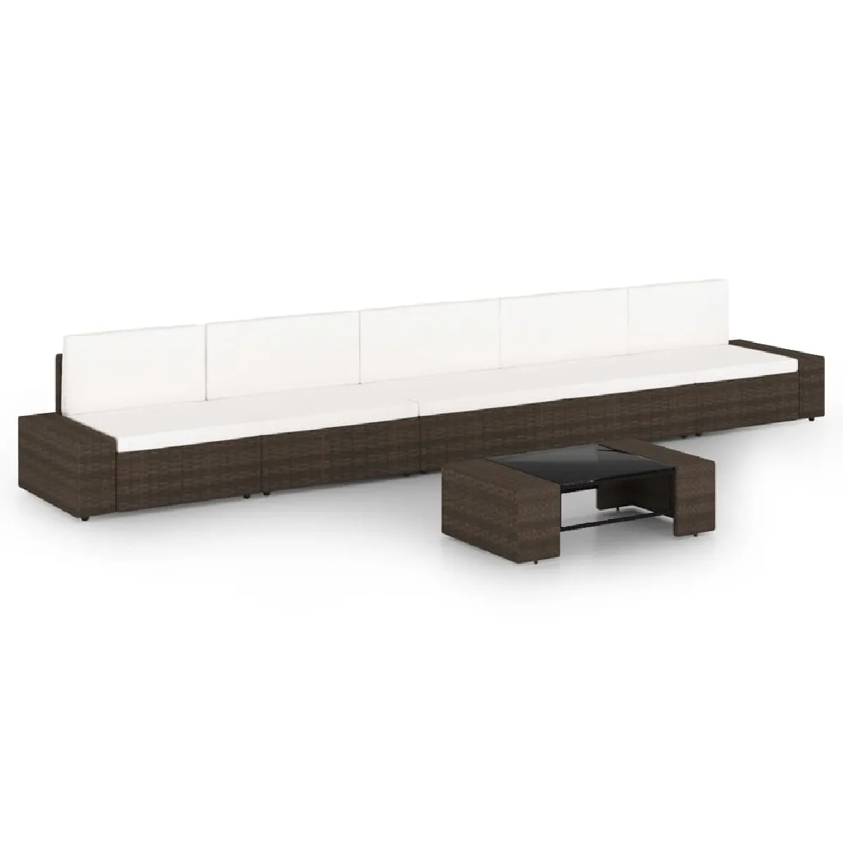 VidaXL Salon de jardin 6 pièces résine tressée - vue 8