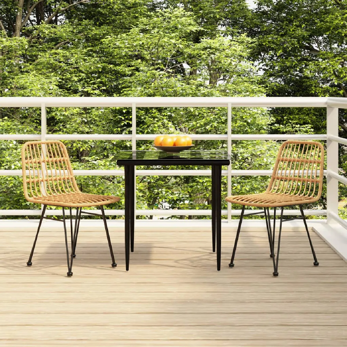 vidaXL Ensemble à manger 3 pcs Résine Tressée - vue 5