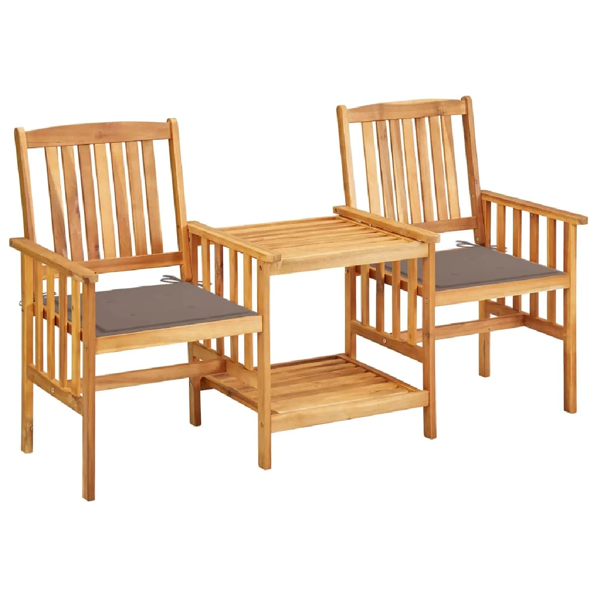 VidaXL Ensemble chaises et table de jardin - Acacia solide