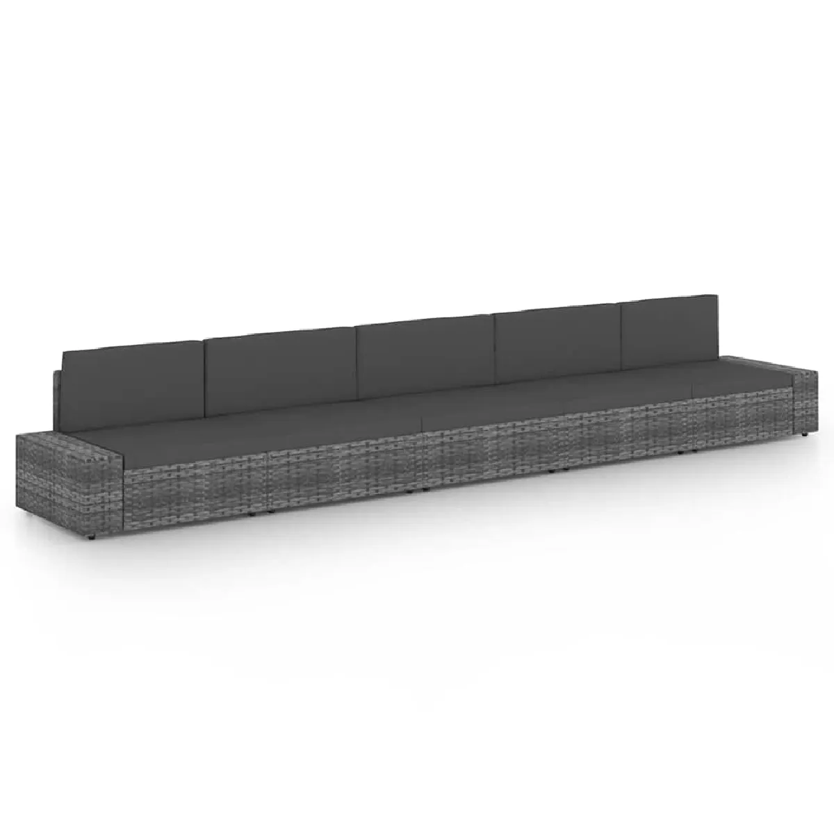 VIDAXL - Salon de jardin modulable - 5 places - Gris - Image 3
