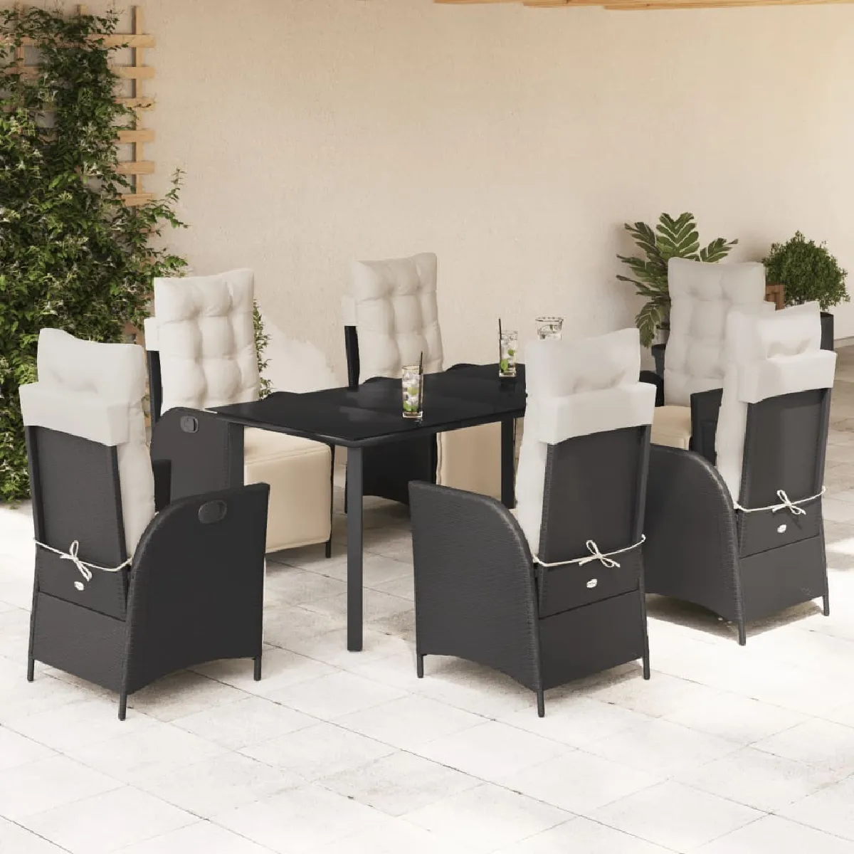 VidaXL Ensemble à Manger de jardin coussins 7 pcs - vue 3