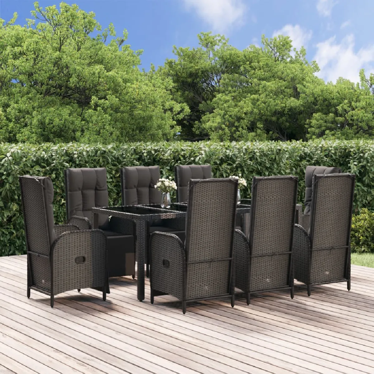 vidaXL Ensemble dîner jardin 9 pcs - vue 2