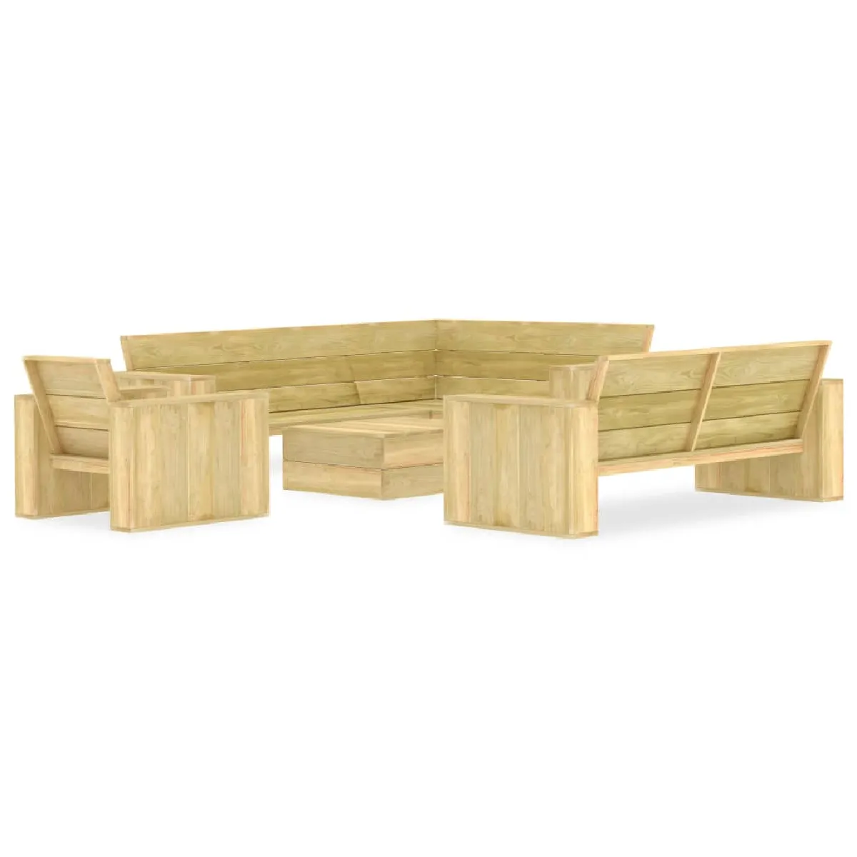 vidaXL Salon de jardin 4 pcs bois de pin - vue 9