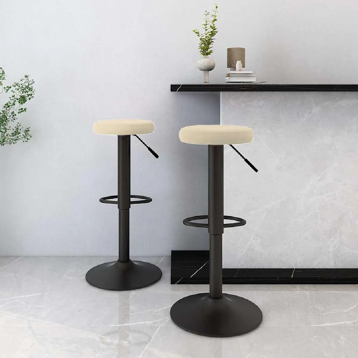 Vidaxl Tabourets De Bar Crème