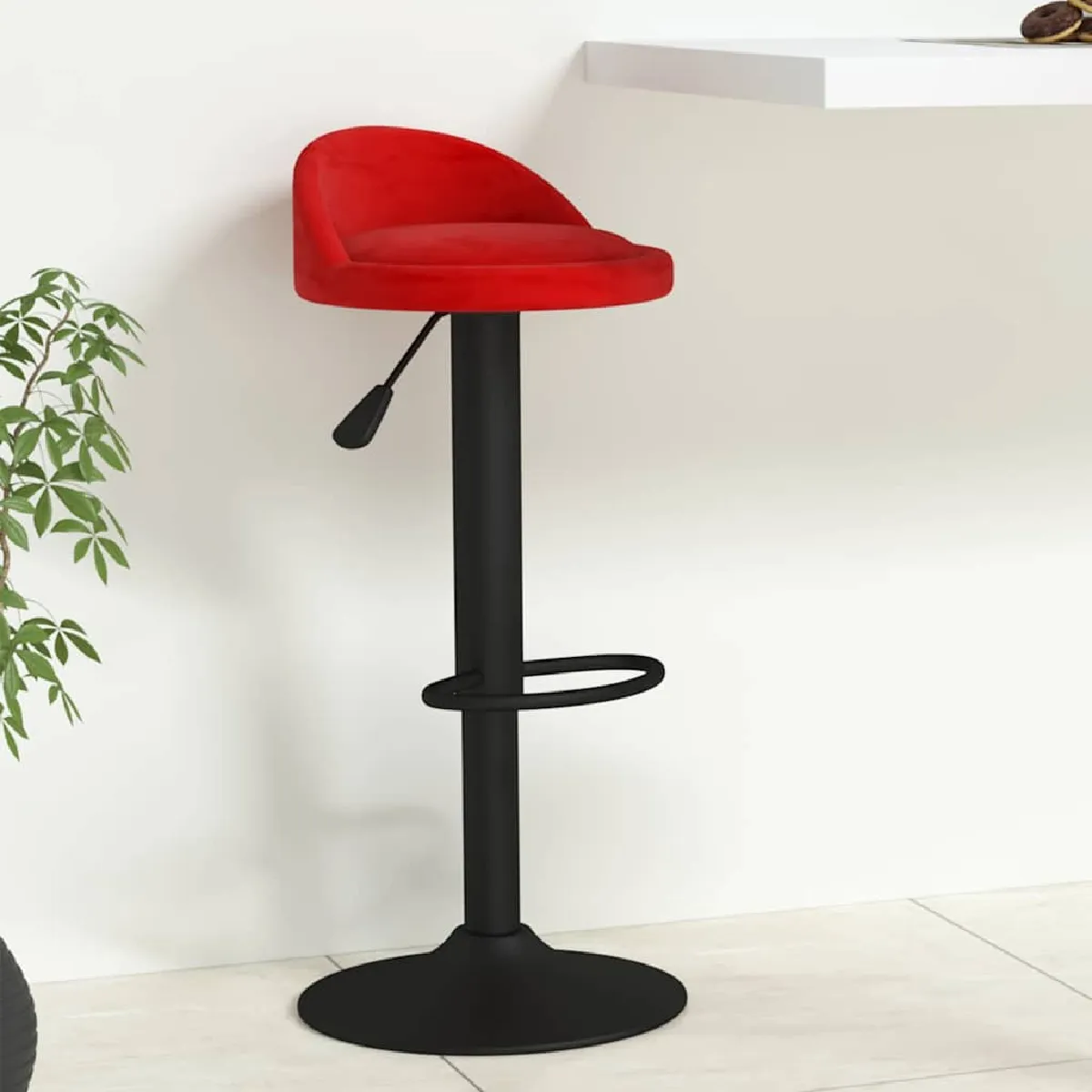 Non Communiqué Rouge Vidaxl Tabouret De Bar Bordeaux Velours - Image 3