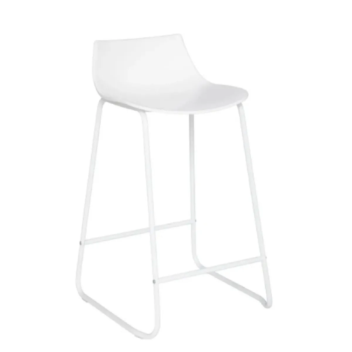 Pegane Lot de 4 tabourets de bar - Blanc Pegane Lot de 4 tabourets de bar - Blanc