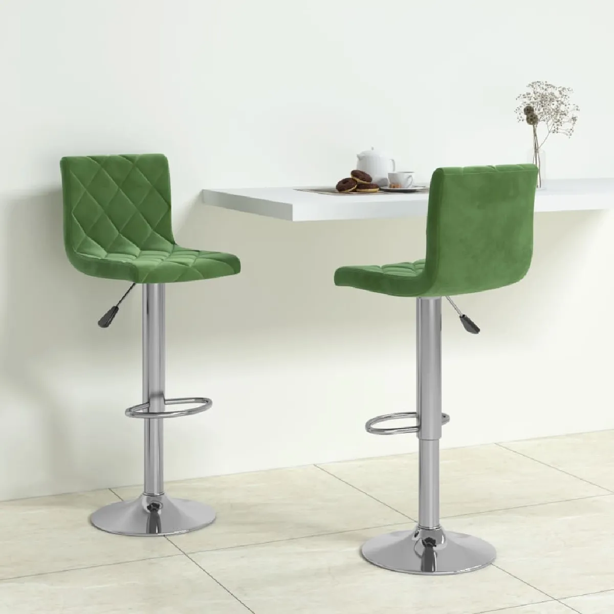 VidaXL Tabourets de Bar Lot de 2 - Vert Foncé