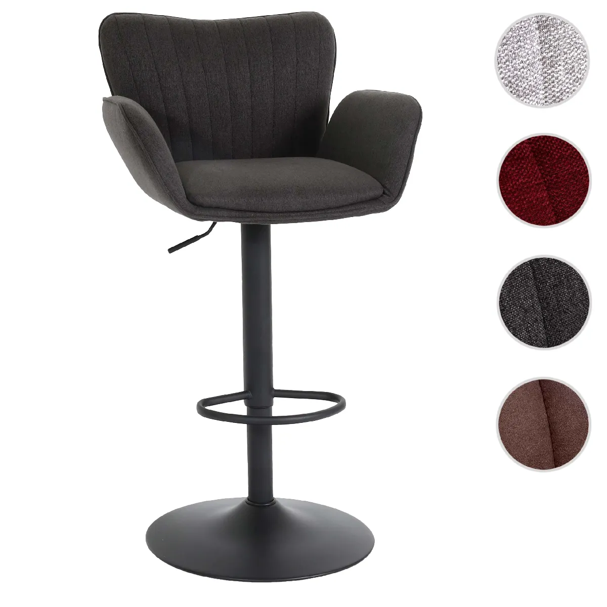 Mendler Gris Tabouret De Bar En Tissu