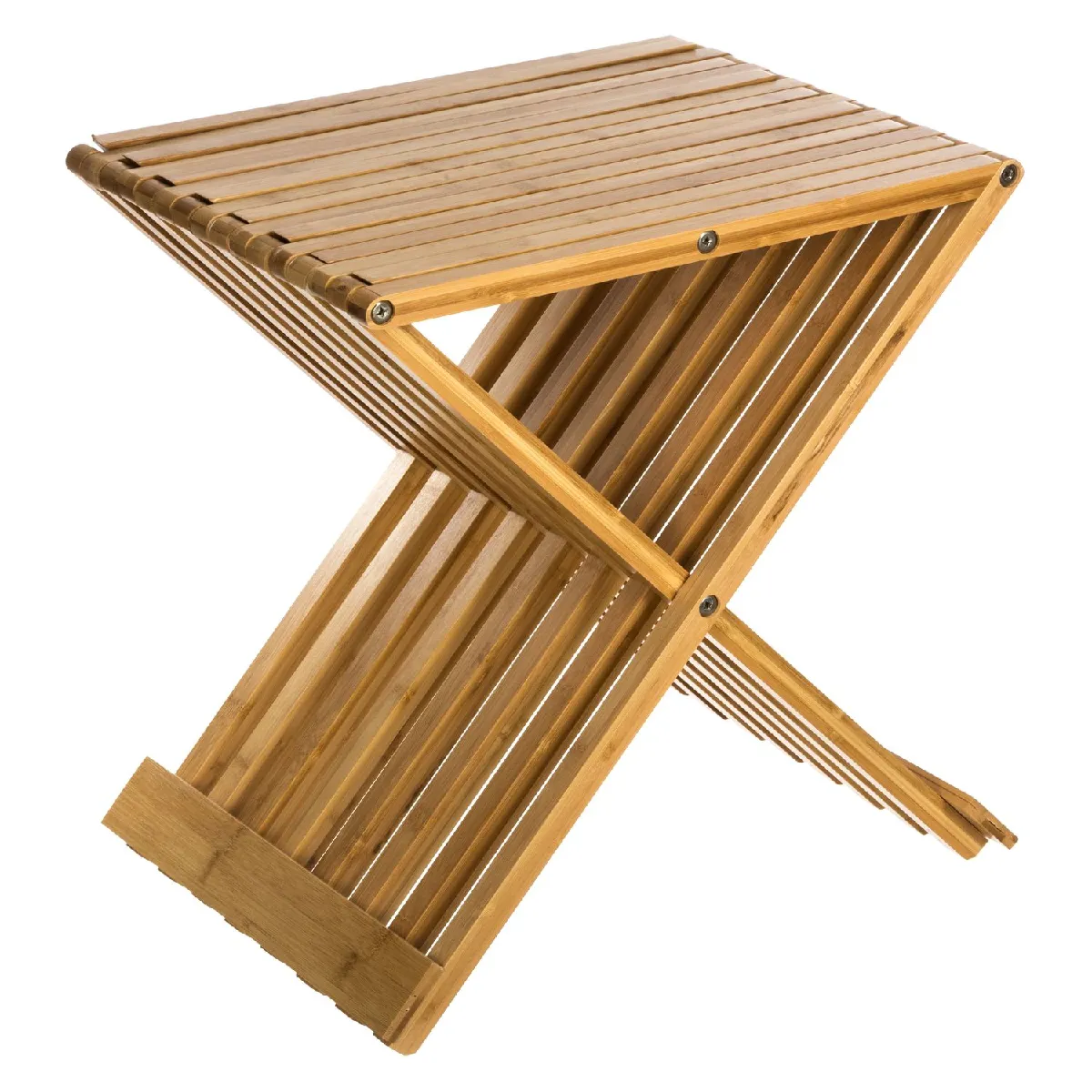 Atmosphera Beige 3S. X Home Tabouret Pliant En Bambou Alexa