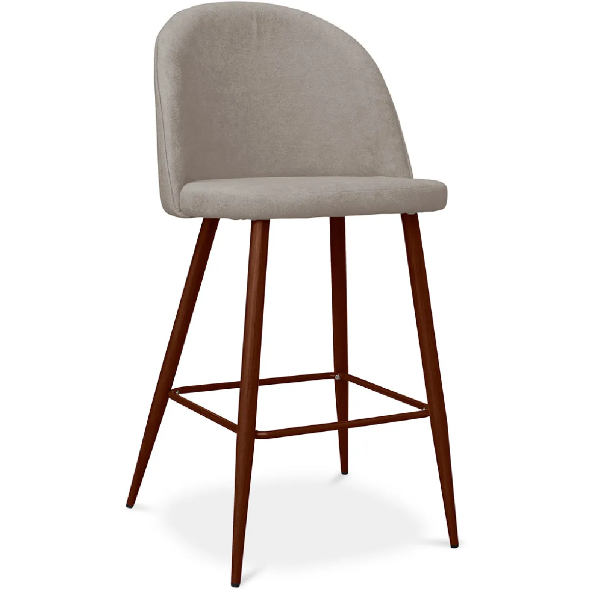 Tabouret rembourré en tissu - Design scandinave - 66cm- Evelyne Taupe Tabouret rembourré en tissu - Design scandinave - 66cm- Evelyne Taupe