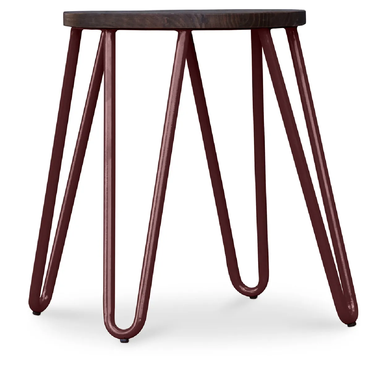 Tabouret Hairpin - 42cm - Bois foncé et métal Bronze