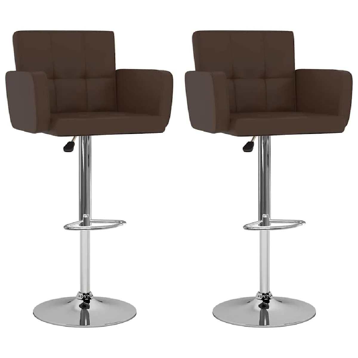 Vidaxl Marron Tabourets De Bar Lot De 2 Similicuir - Image 2