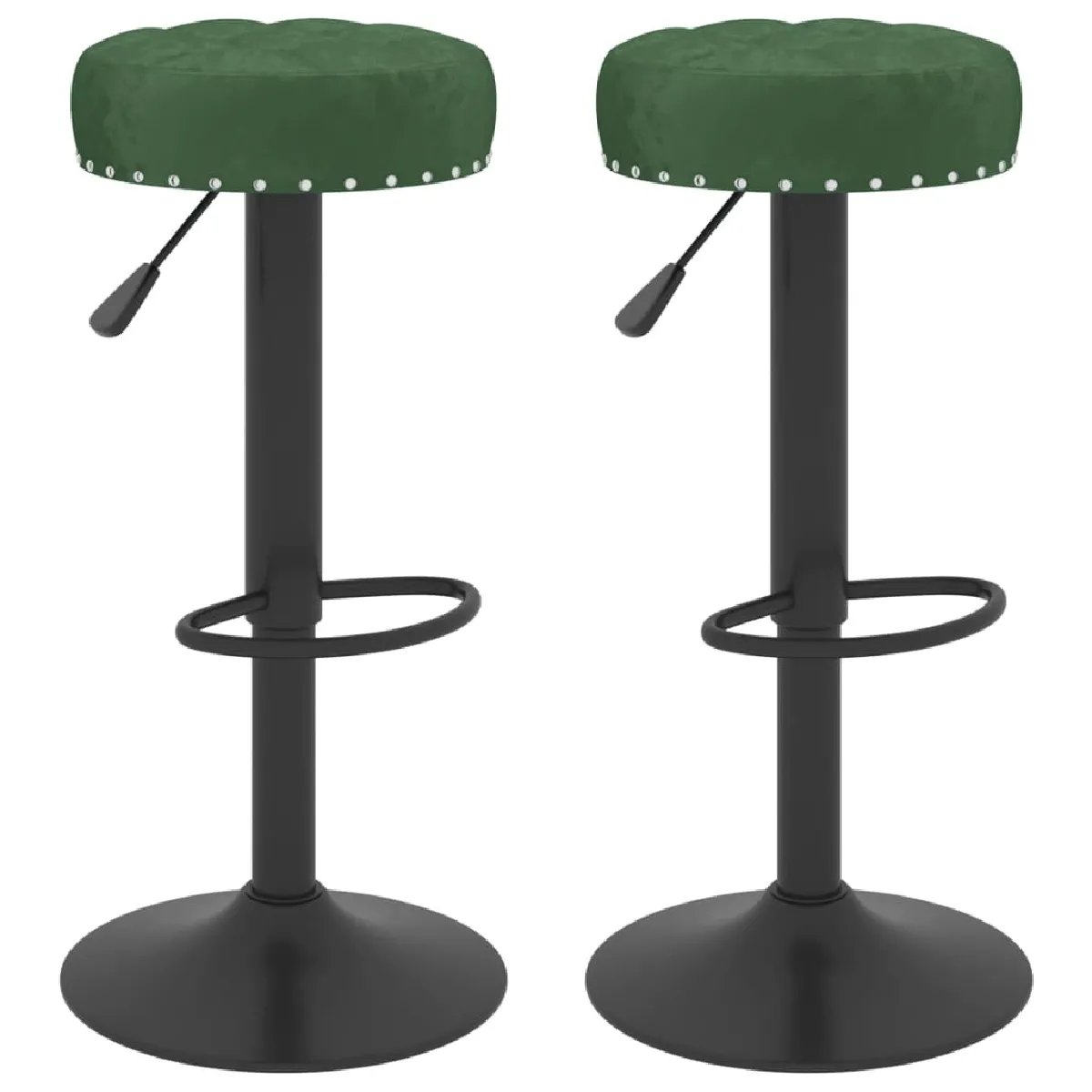 vidaXL Tabourets de Bar Velours Lot de 2 - vue 5